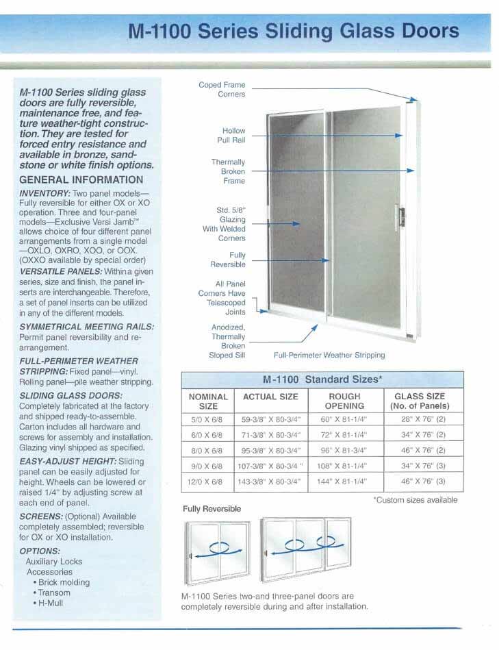 Corn Belt M-1100 Series Sliding Glass Door - Custom Storm Windows and Doors - Des Moines, IA
