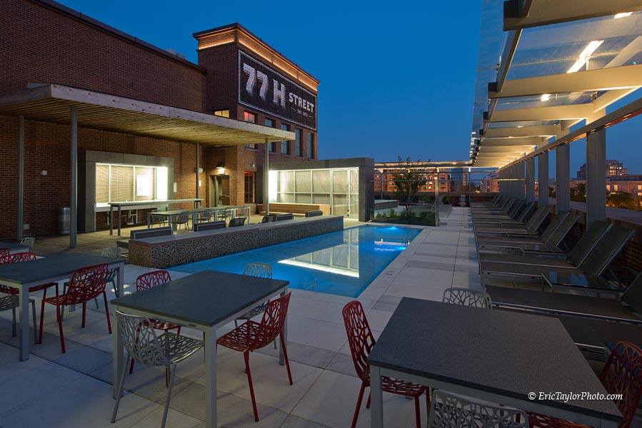 Pool Roof at Night — Baltimore, MD — Winkler's Inc