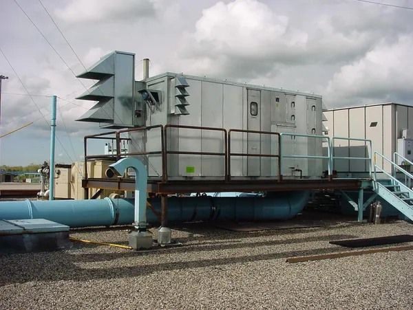 A large building with stairs leading up to it