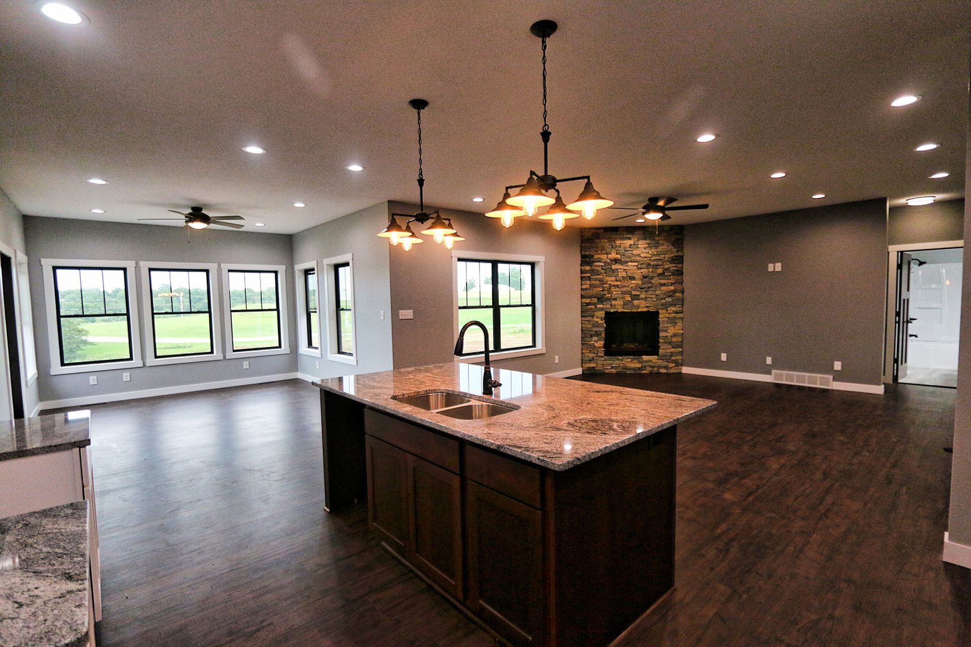 Living Room and Dining Area – Decorah, IA – Viking Roofing & Construction