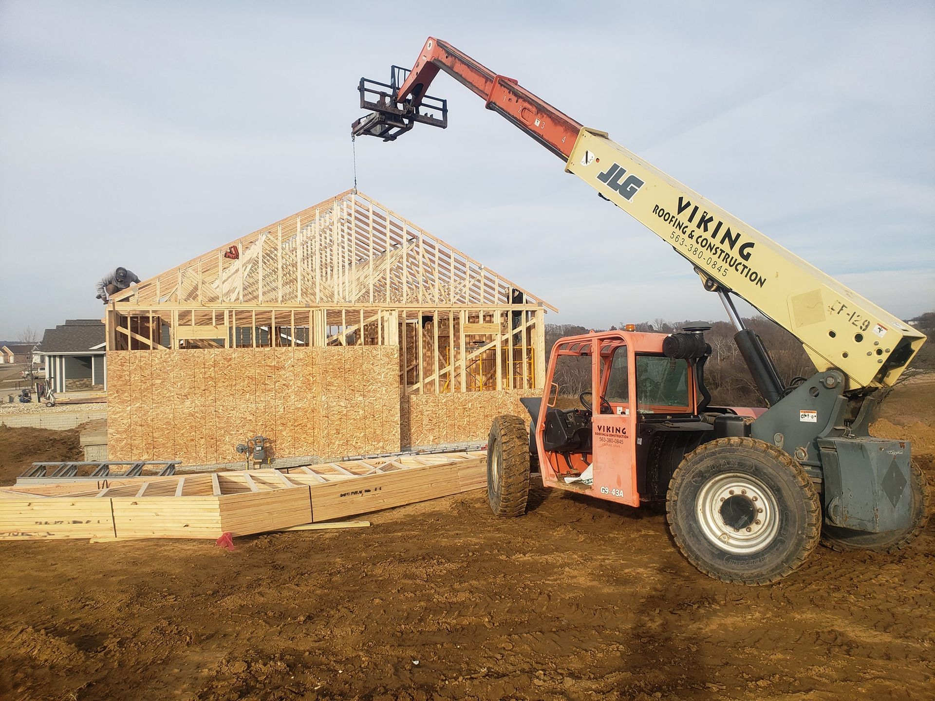 House Under Construction – Decorah, IA – Viking Roofing & Construction