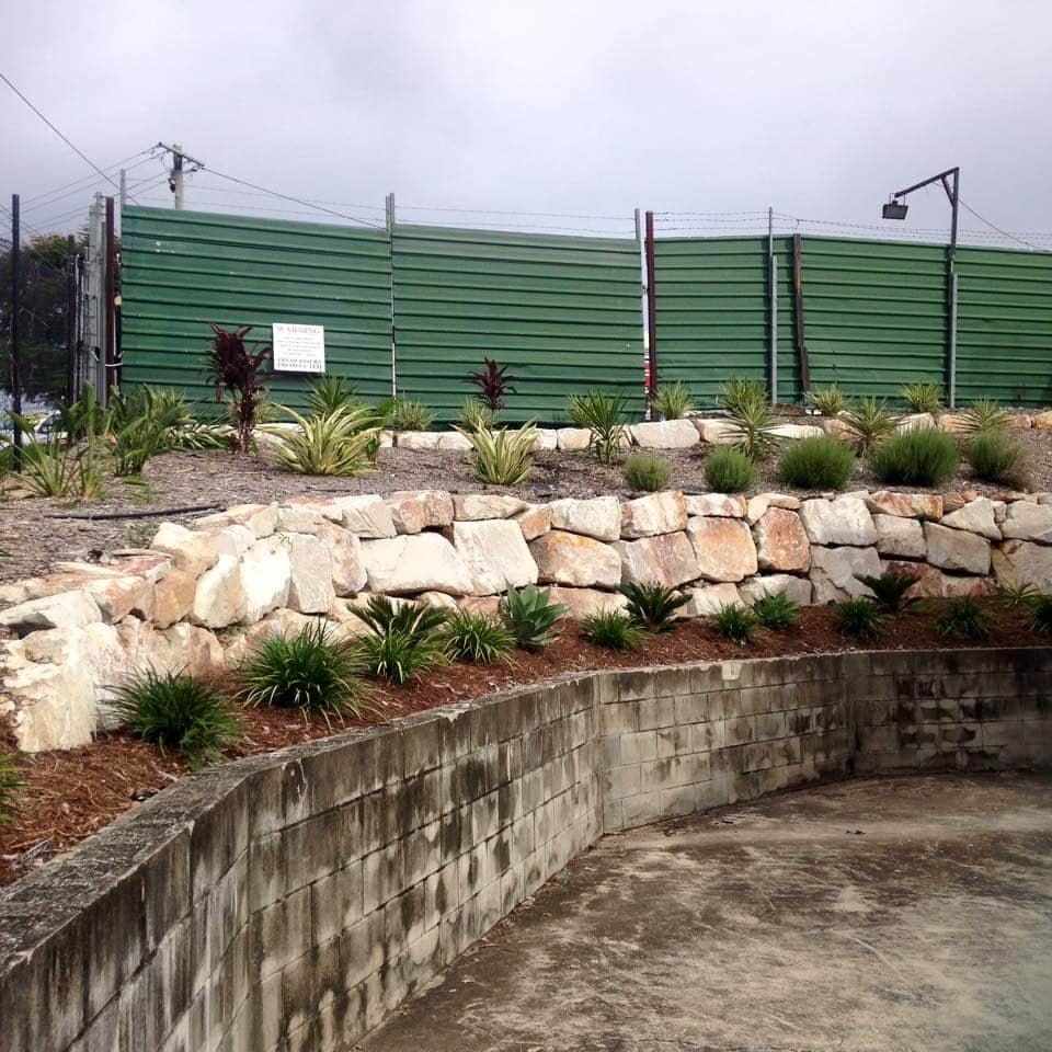 Retaining Wall With Plants — Retaining Wall Builders in Northern Rivers, NSW