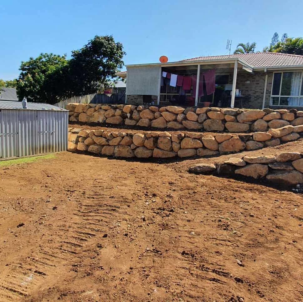 Newly Built Rock Wall — Retaining Wall Builders in Murwillumbah, NSW