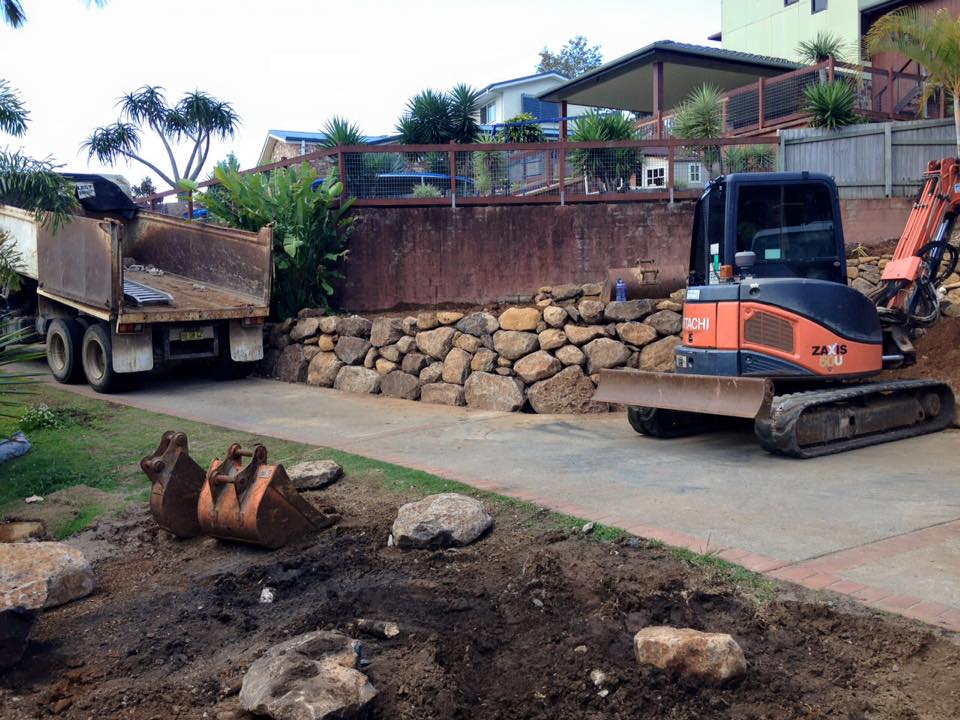 Equipment Used In Building Rock Walls — Retaining Wall Builders in Northern Rivers, NSW