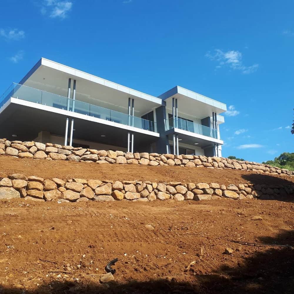 Newly Constructed Rock Wall — Retaining Wall Builders in Tweed Heads, NSW