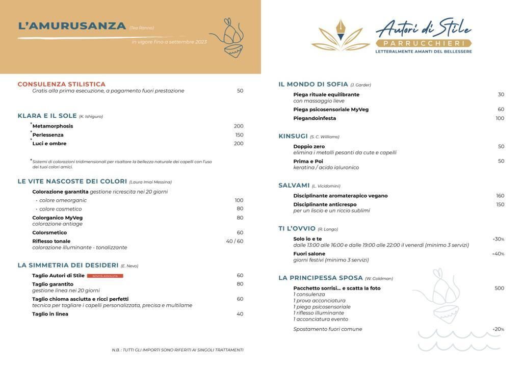 listino servizi