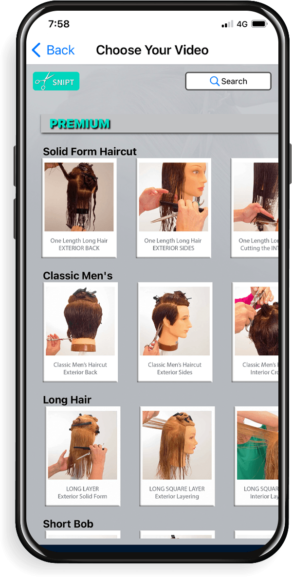 SNIPT haircutting videos