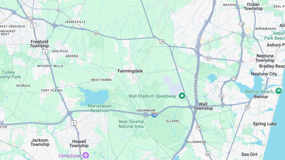 Farmingdale, NJ Map