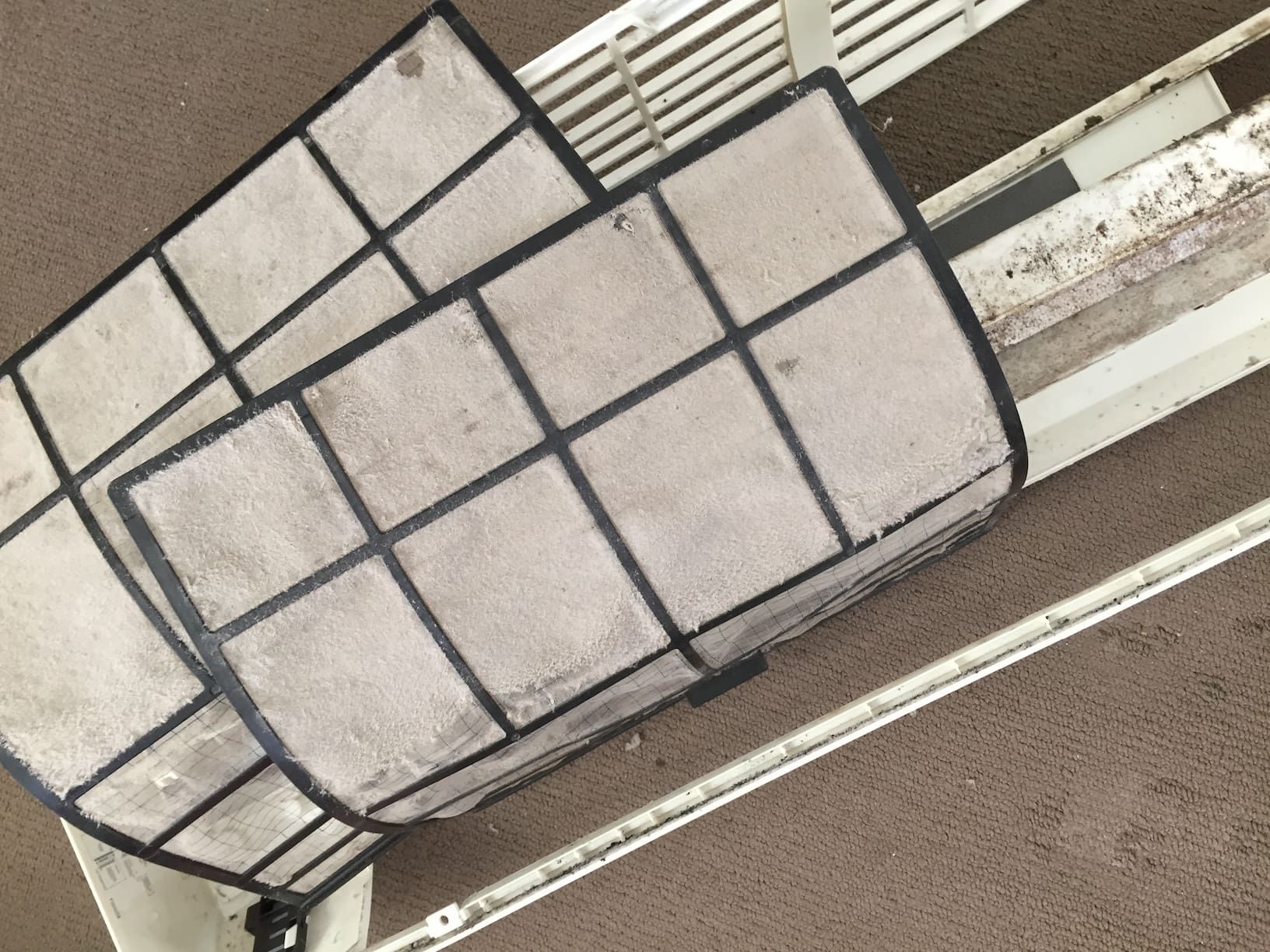 dirty-filters-and-casing-disassembly-of-split-system-wall-hung-unit