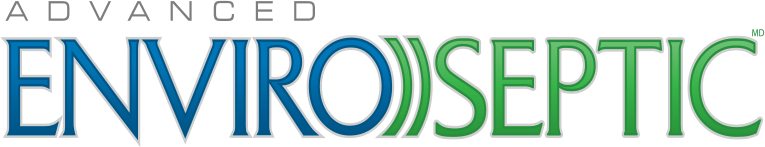 The logo for advanced enviro septic is blue and green
