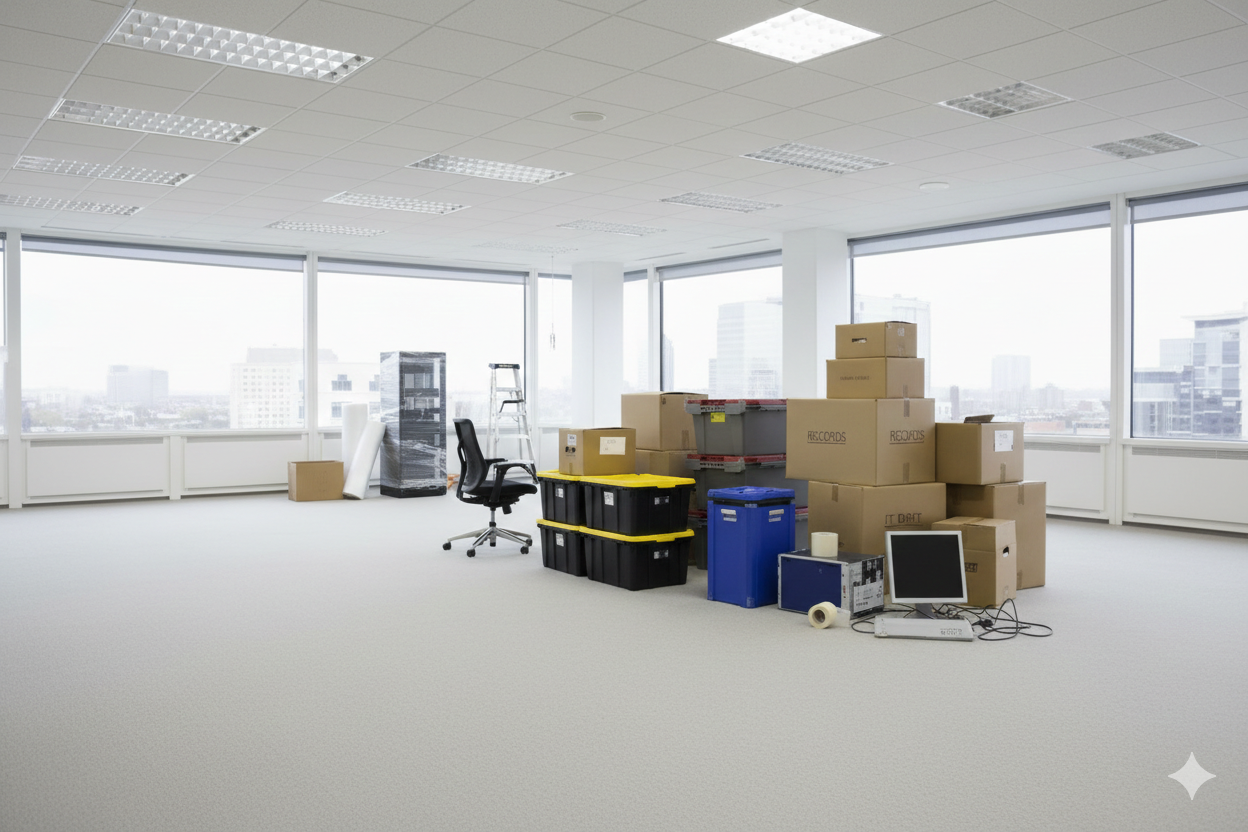 Cardboard box pieces with 