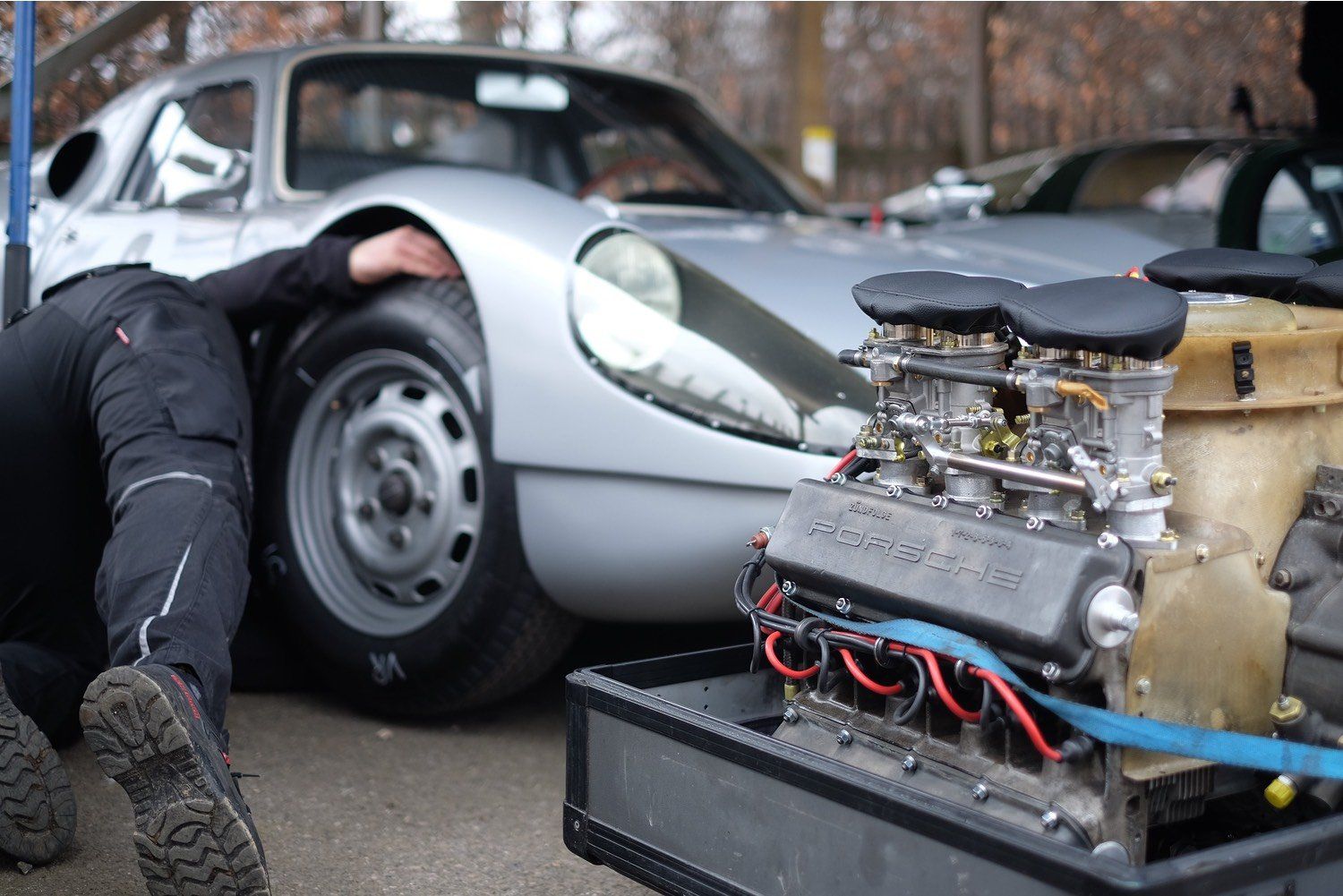 automotive technician checking the car wheel