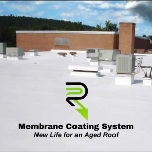 An ad for a membrane coating system for an aged roof