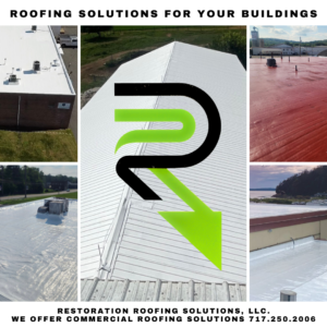 An advertisement for restoration roofing solutions llc