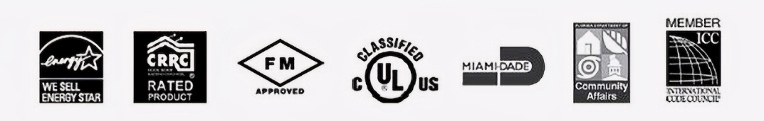 A black and white image of various logos on a white background