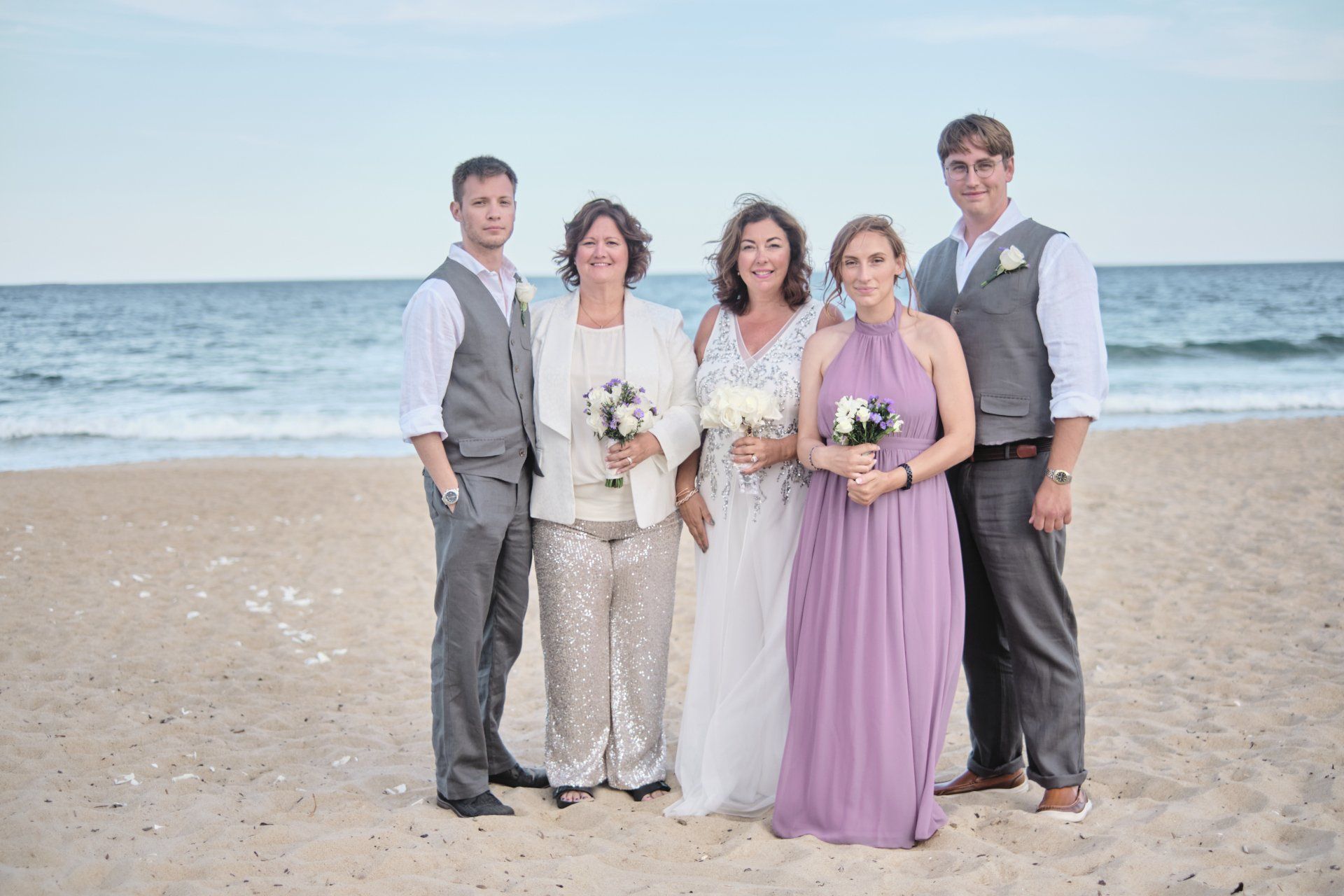 Our Family on Our Wedding Day Sea Shell Events Old Orchard Beach Maine