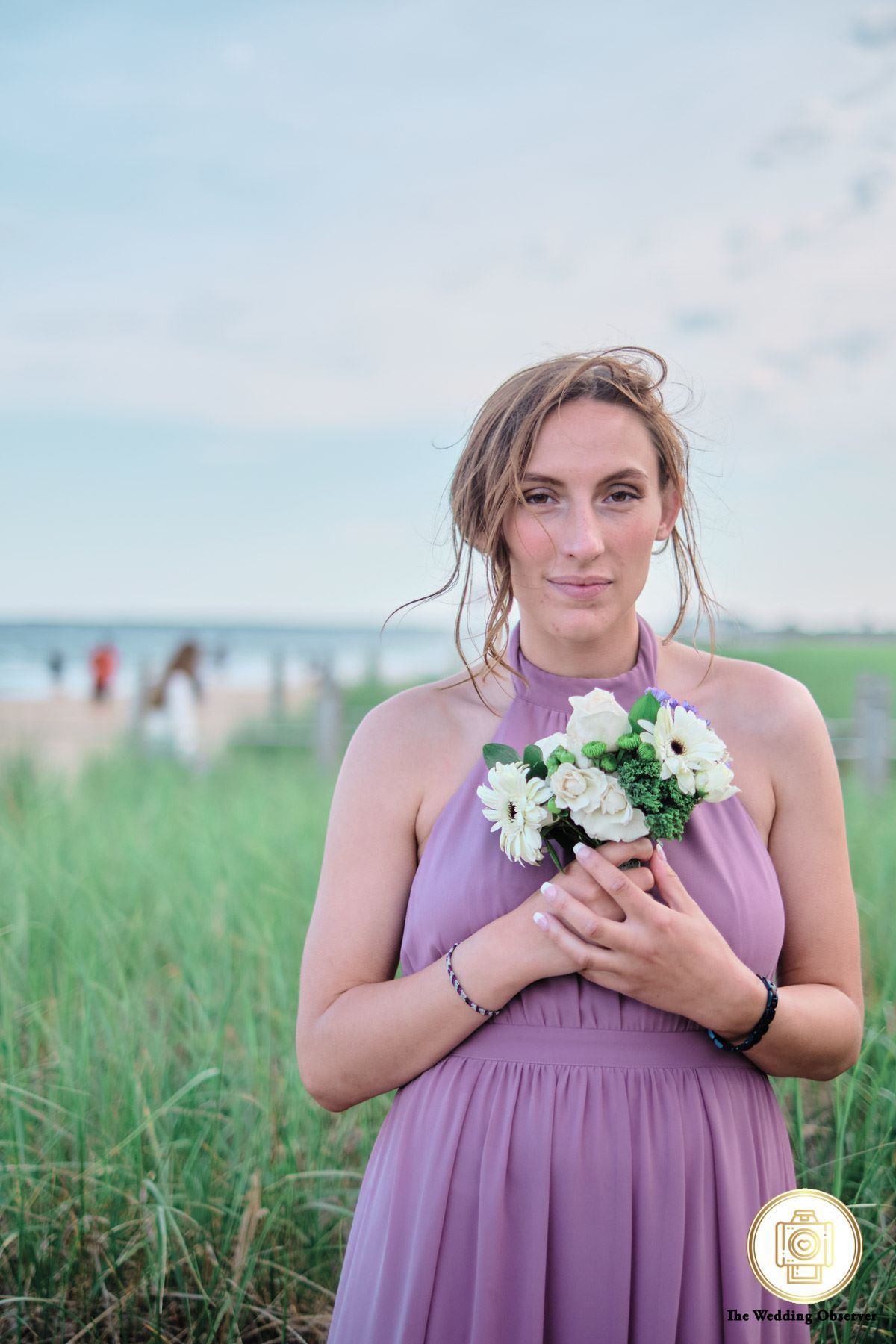 Bridesmaid on the beach at Sea Shell Events Old Orchard Beach Maine