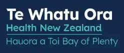 a blue sign that says te whatu ora health new zealand haura a toi bay of plenty