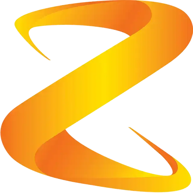 a yellow and orange swirl on a white background