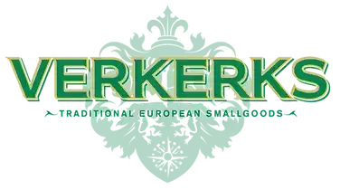 a logo for verkerks traditional european small goods
