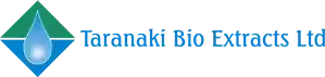 a logo for taranaki bio extracts ltd shows a drop of water
