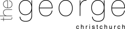 a black and white logo for the george christchurch