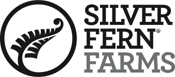 a black and white logo for silver fern farms