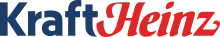 a blue and red logo for kraft heinz on a white background