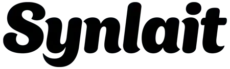 a black and white logo for synlait on a white background .