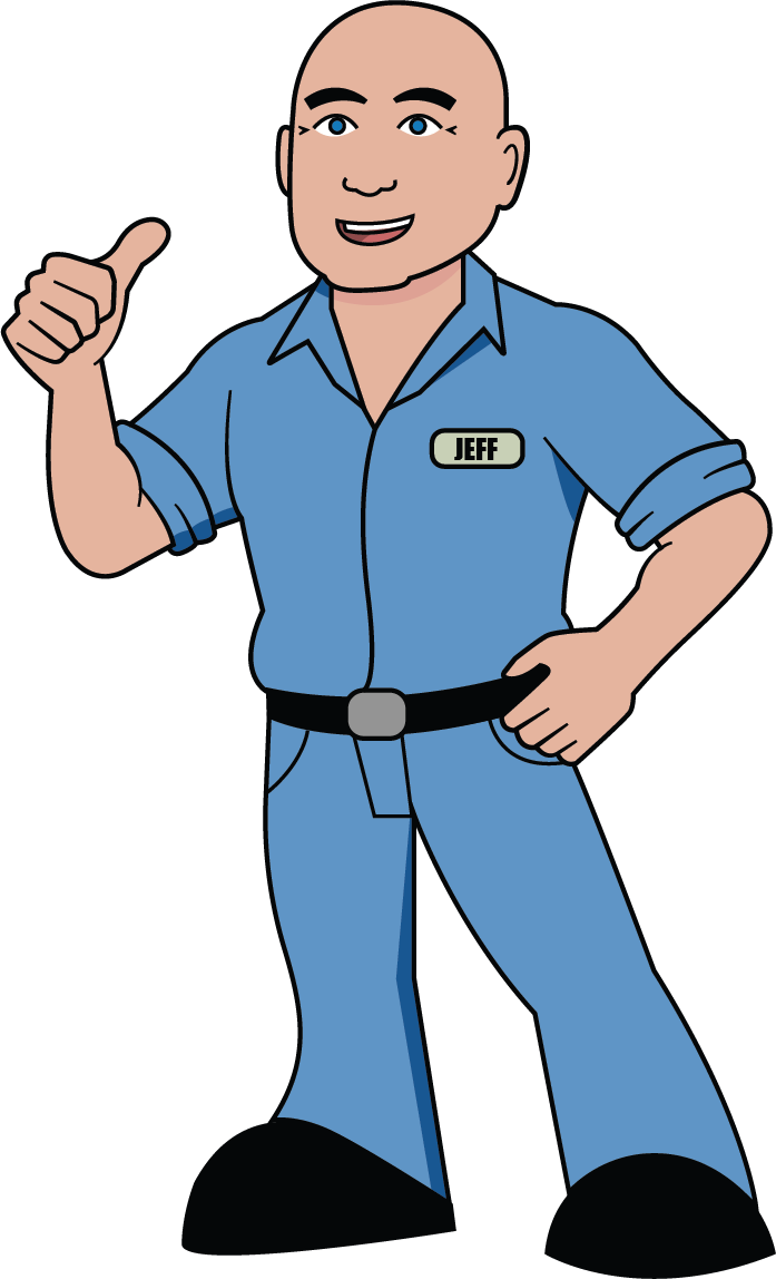 Jeff cartoon from Stoneback Appliance in Lawrence, KS