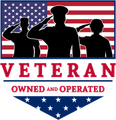 A logo for a veteran owned and operated company