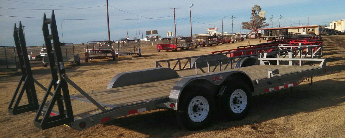 Gray Car Hauler trailer from Bell Trailerplex in Amarillo, TX