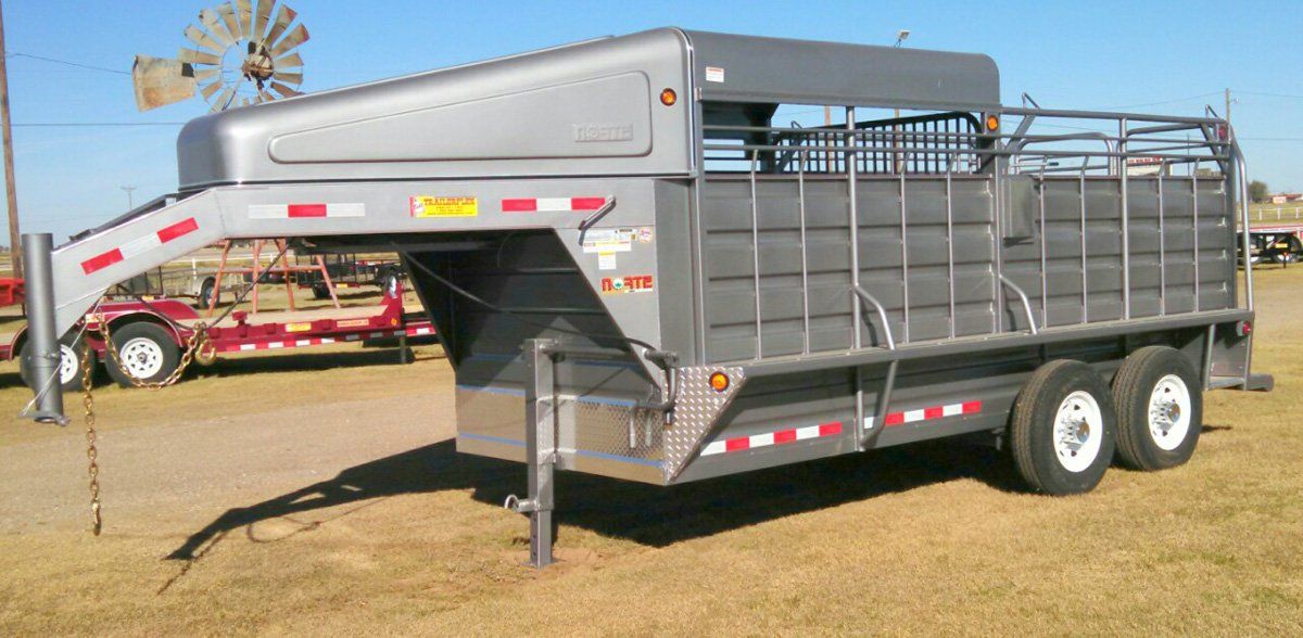 Silver Livestock trailer from Bell Trailerplex in Amarillo, TX