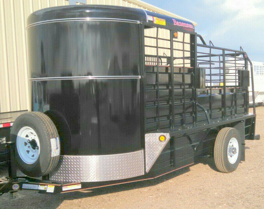 Black Livestock trailer from Bell Trailerplex in Amarillo, TX