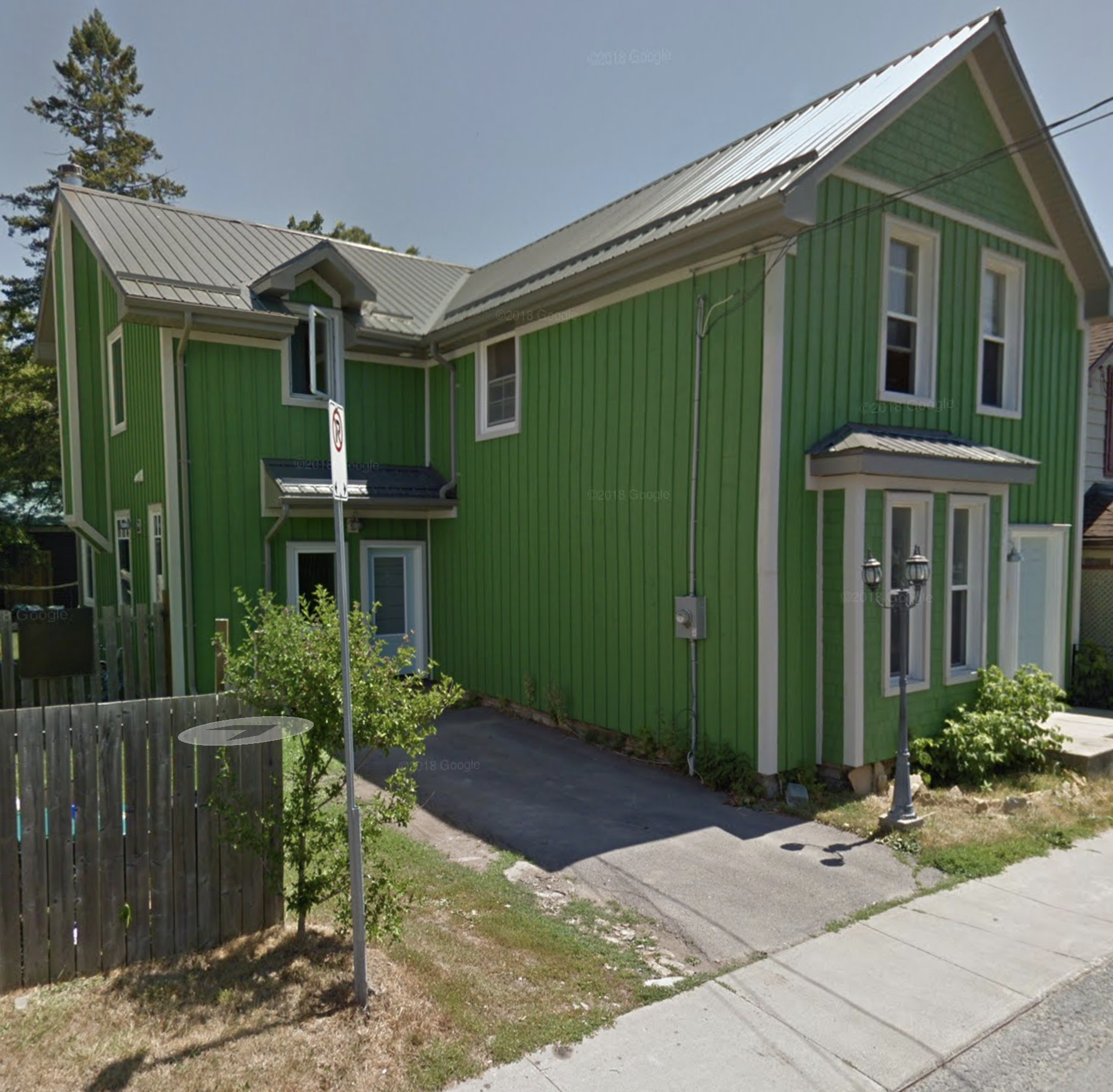 green townhouse wooden finish