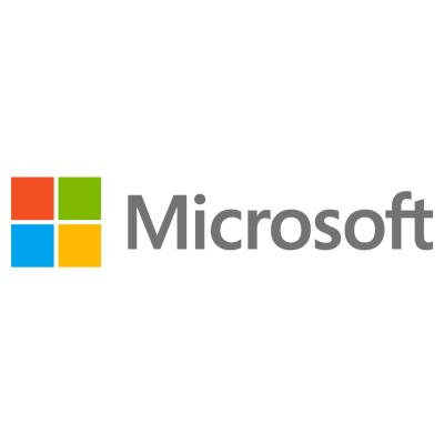 The microsoft logo is on a white background.