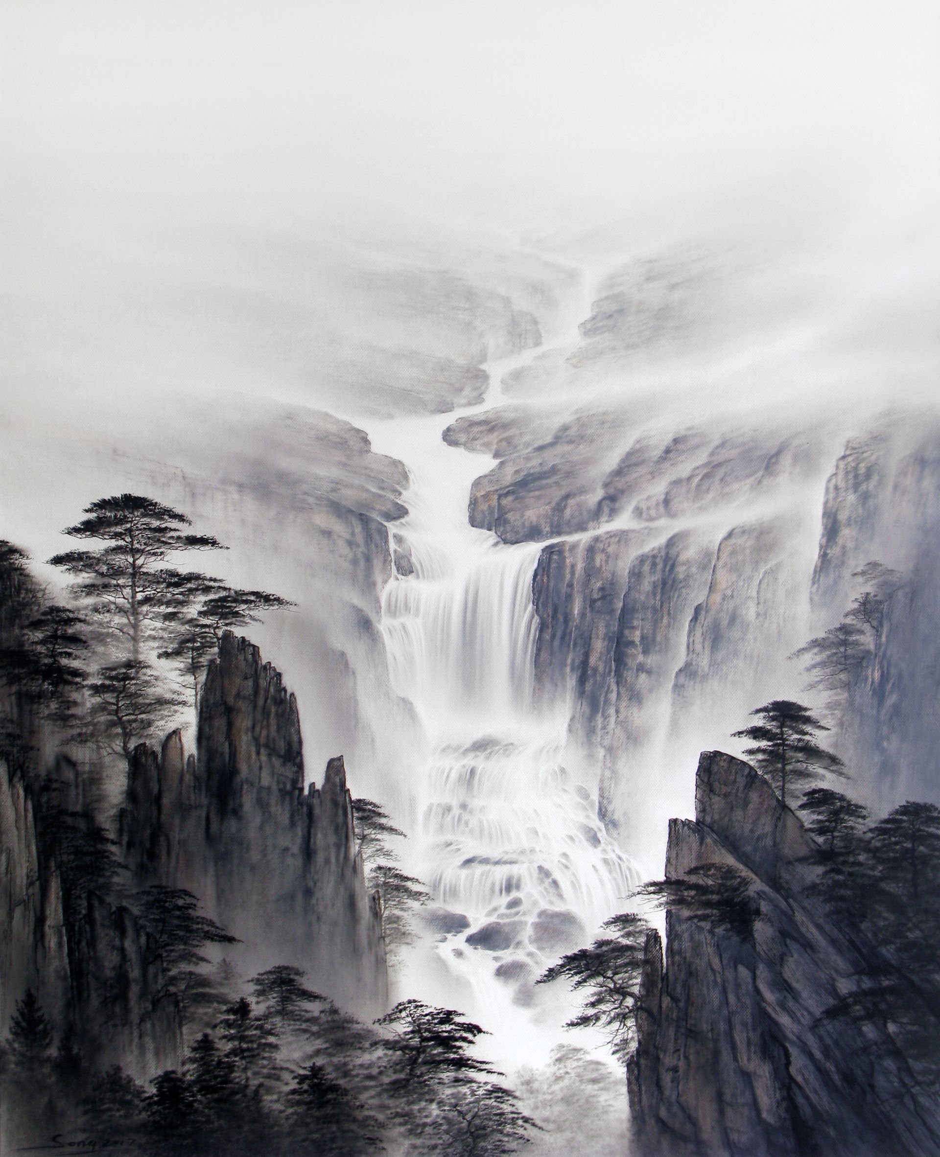 千山一線落玉壺