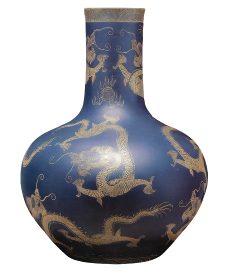 霽青描金天球瓶