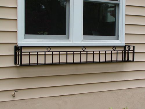 A window box on the side of a house
