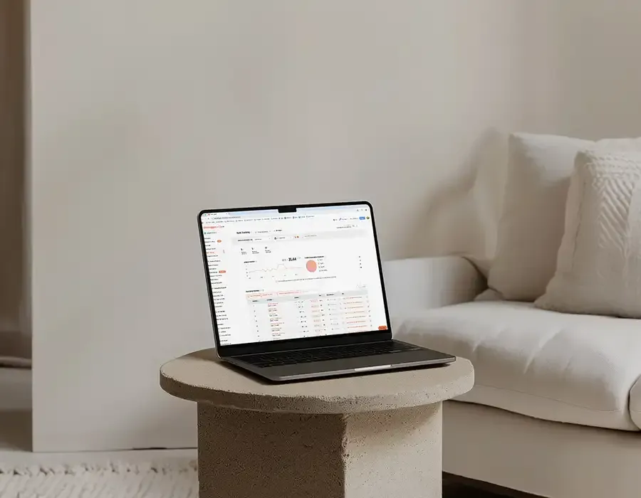 Laptop showing SEO work and analytics