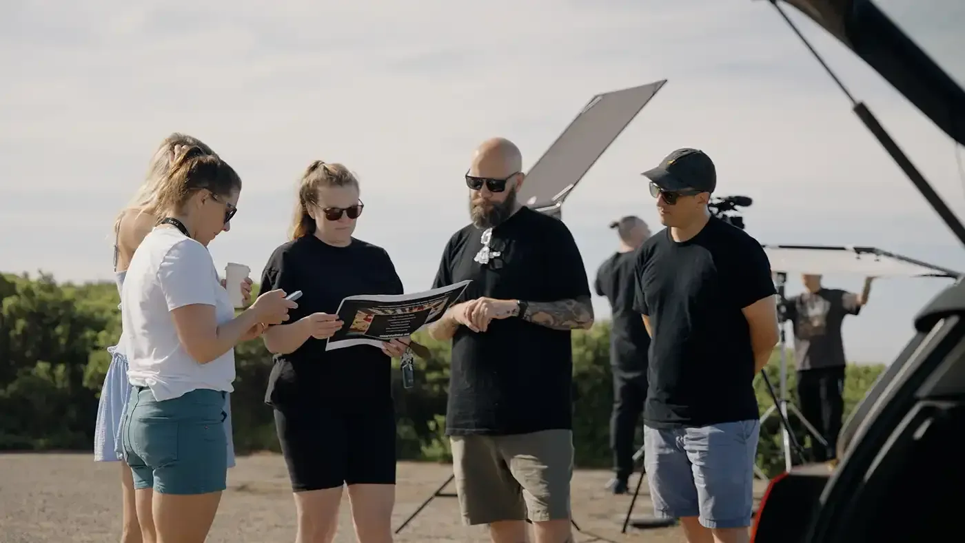 Matt Elliott working on set 