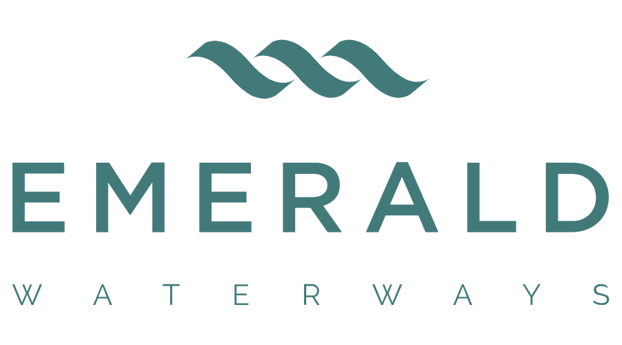 Emerald Waterways logo with teal waves above the word EMERALD and WATERWAYS below.