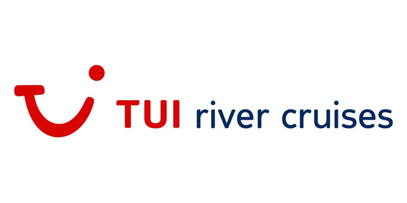 TUI River Cruises logo with red smile icon and text on a white background.