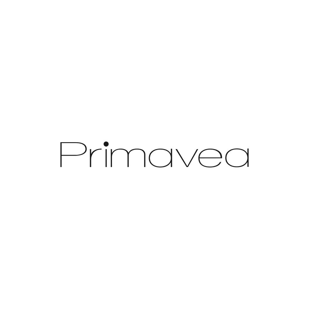 Primavea logo in black sans-serif font, with a dot above the letter