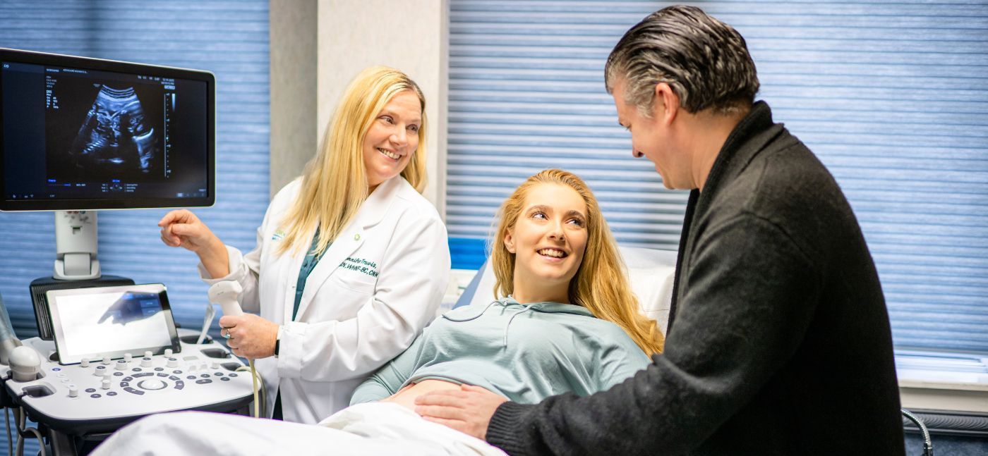 Doctors doing a sonogram