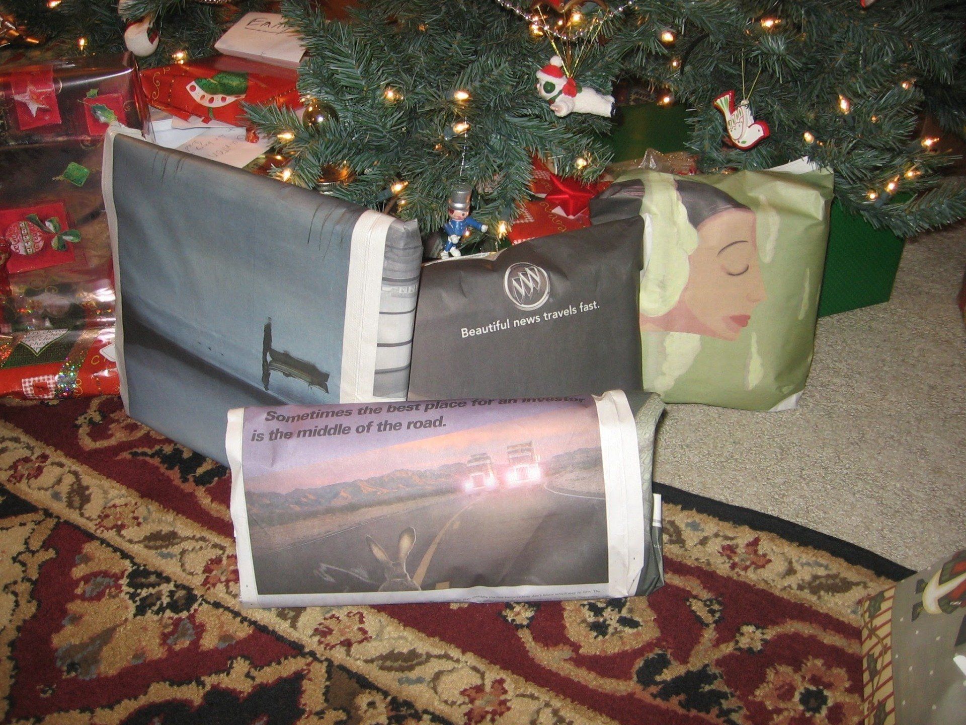 Image of presents under a Christmas tree