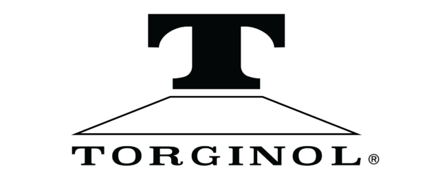 A black and white logo for a company called torginol.