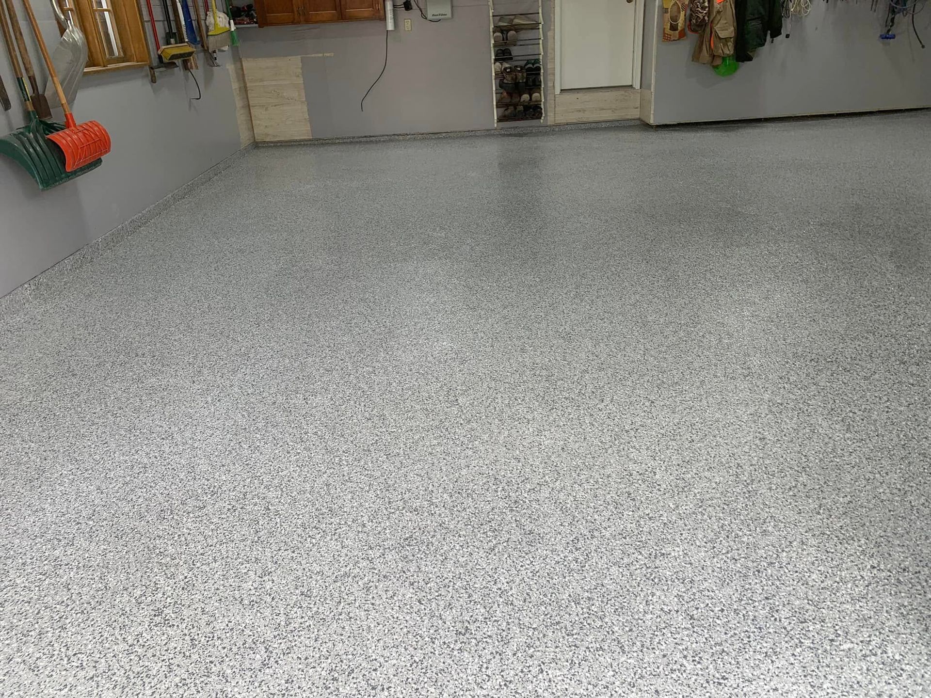 Residential epoxy flooring sample from Xmate Epoxy.