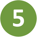 The number five is in a green circle.