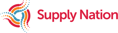 Supply Nation logo with abstract design in red, orange, and blue around text.